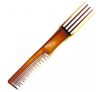 Гребень для расчесывания и укладки волос с пластиковой вилкой, Scarlet line, 19 см.