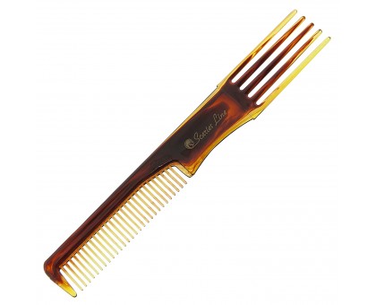 Гребень для расчесывания и укладки волос с пластиковой вилкой, Scarlet line, 19 см.