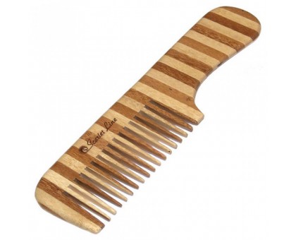 Гребень для волос бамбук с ручкой, Scarlet line, 18 см.
